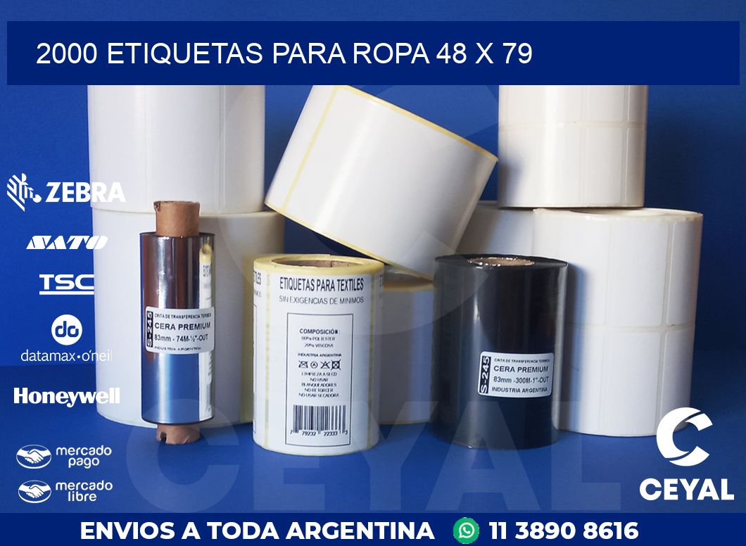 2000 ETIQUETAS PARA ROPA 48 x 79