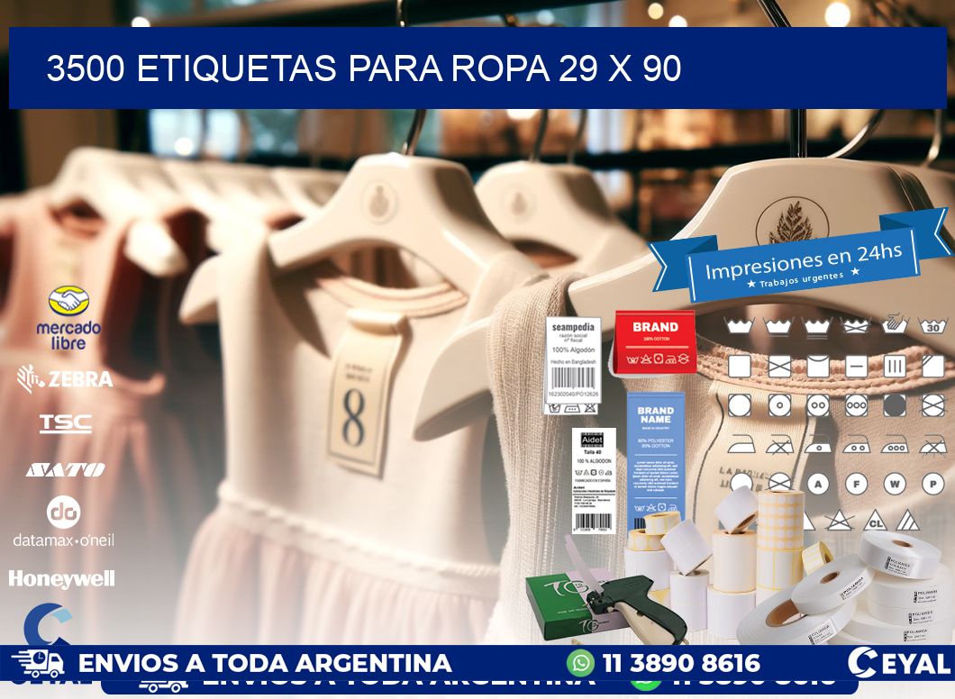 3500 ETIQUETAS PARA ROPA 29 x 90
