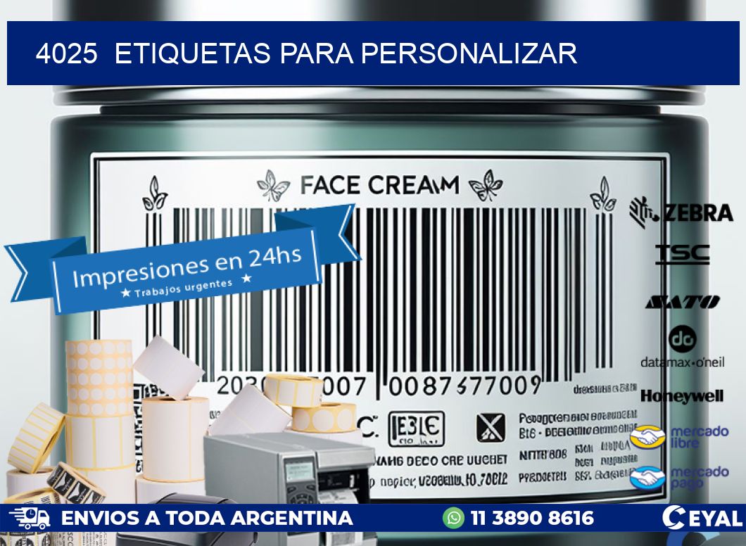 4025  ETIQUETAS PARA PERSONALIZAR
