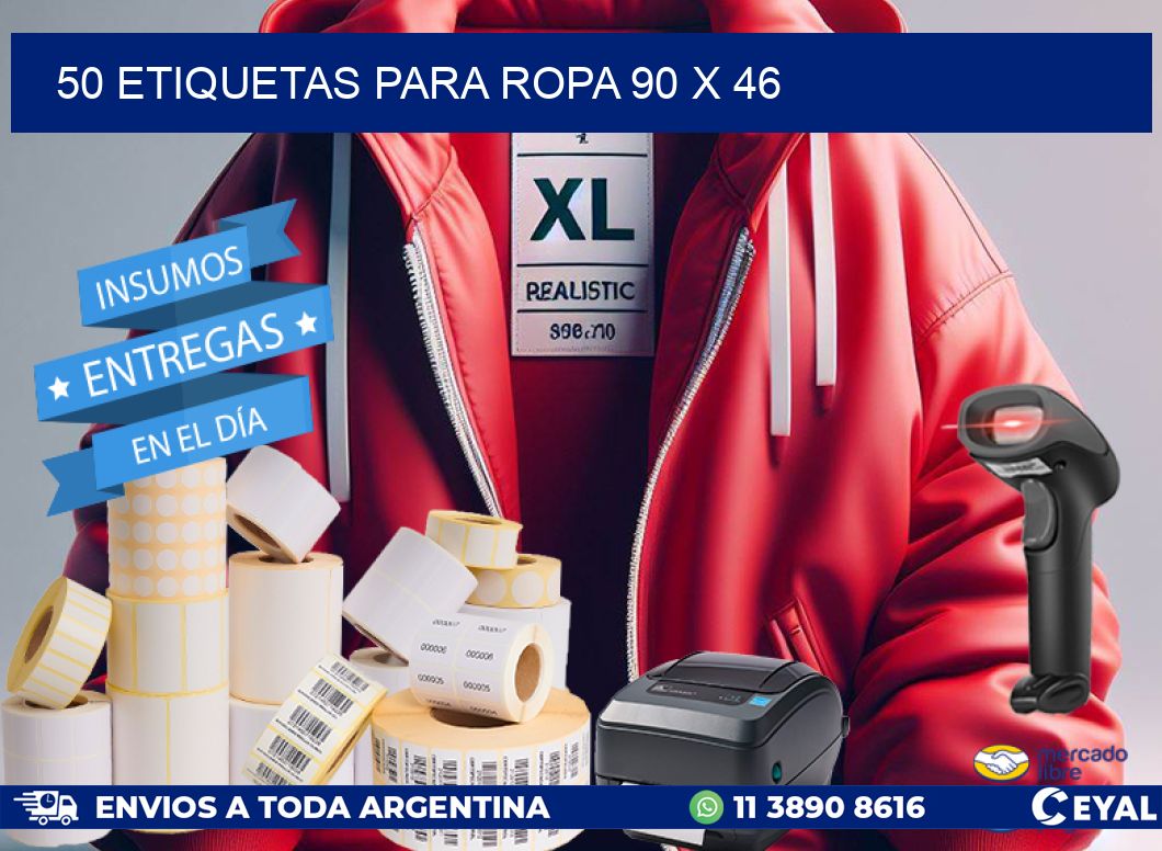 50 ETIQUETAS PARA ROPA 90 x 46
