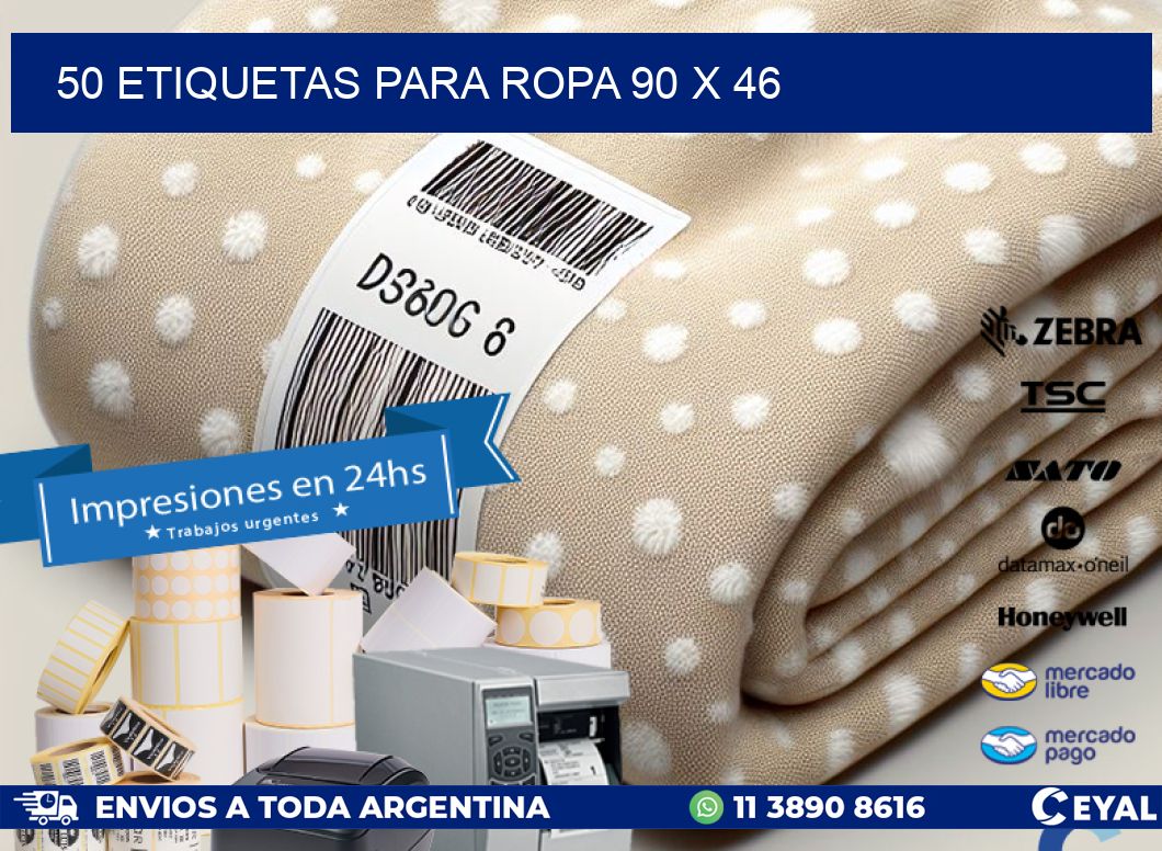 50 ETIQUETAS PARA ROPA 90 x 46