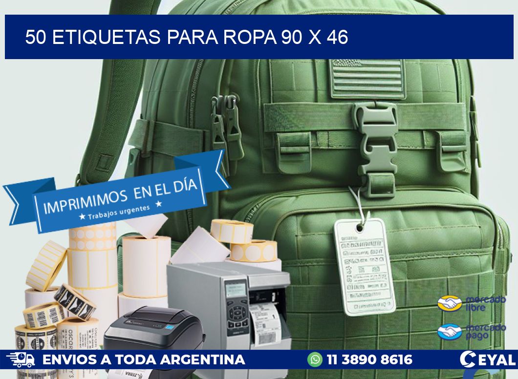 50 ETIQUETAS PARA ROPA 90 x 46