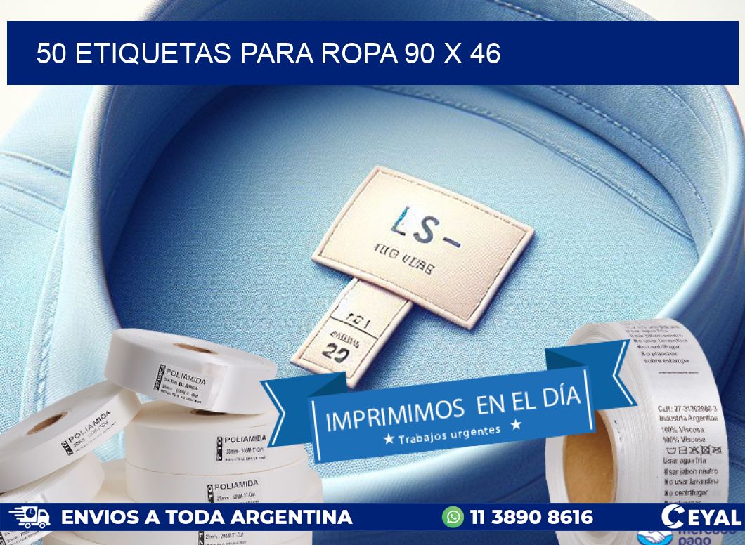 50 ETIQUETAS PARA ROPA 90 x 46