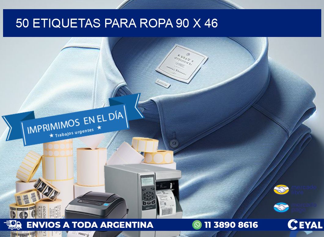 50 ETIQUETAS PARA ROPA 90 x 46