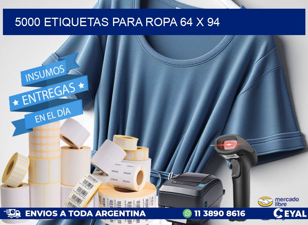 5000 ETIQUETAS PARA ROPA 64 x 94