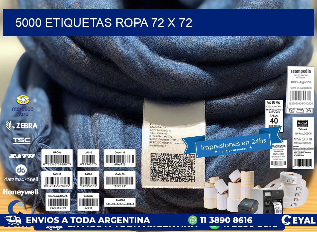 5000 ETIQUETAS ROPA 72 x 72
