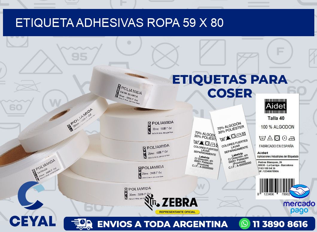 ETIQUETA ADHESIVAS ROPA 59 x 80