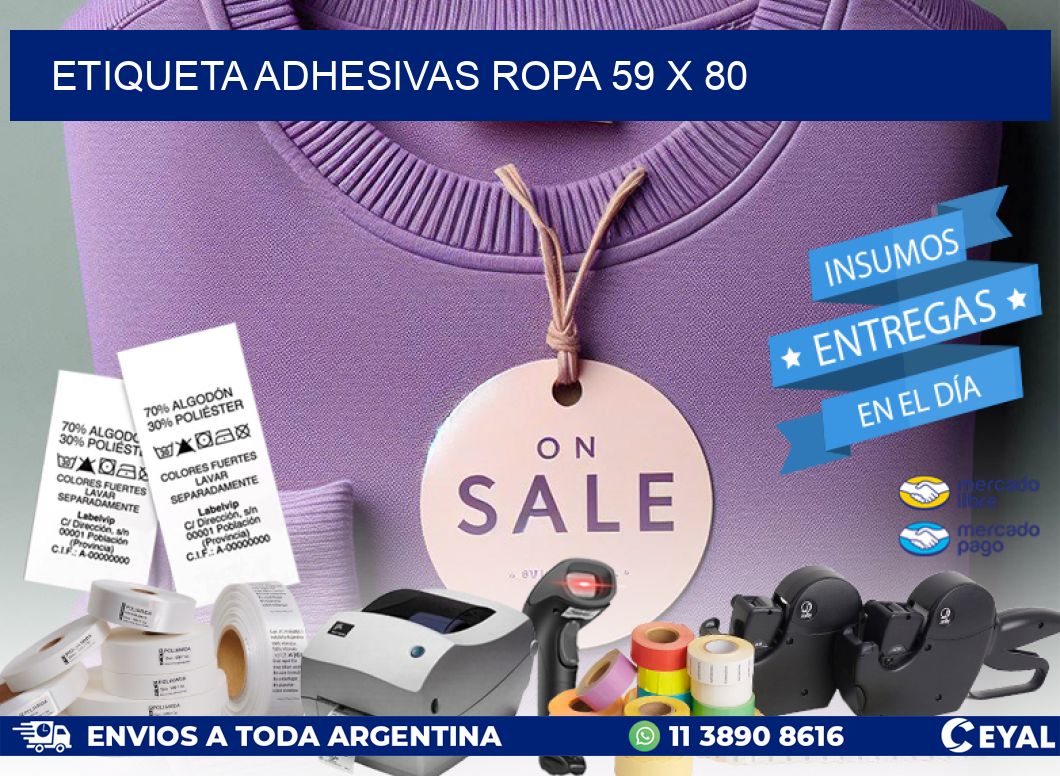 ETIQUETA ADHESIVAS ROPA 59 x 80