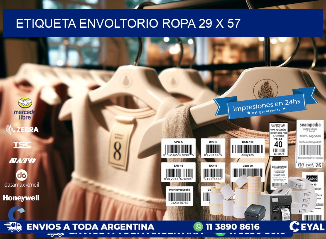 ETIQUETA ENVOLTORIO ROPA 29 x 57