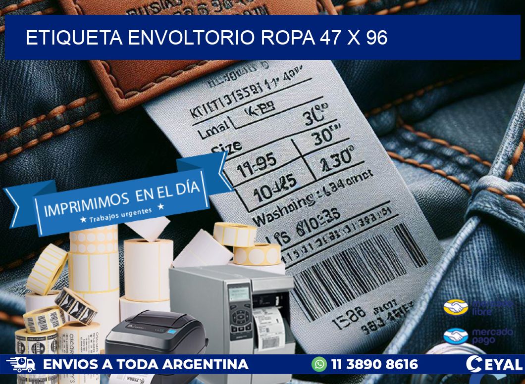 ETIQUETA ENVOLTORIO ROPA 47 x 96