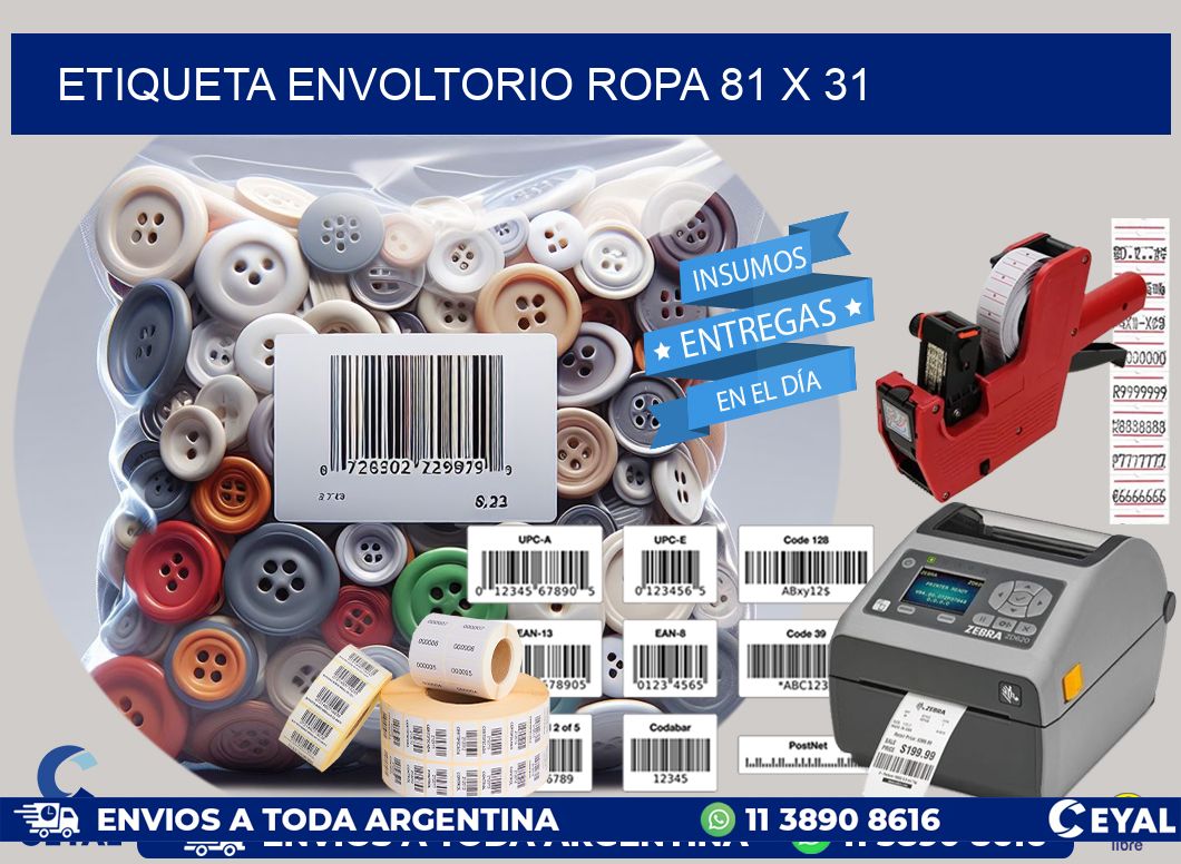 ETIQUETA ENVOLTORIO ROPA 81 x 31