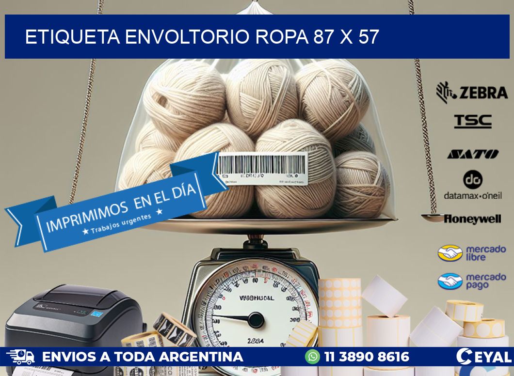ETIQUETA ENVOLTORIO ROPA 87 x 57