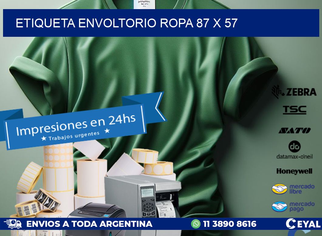 ETIQUETA ENVOLTORIO ROPA 87 x 57