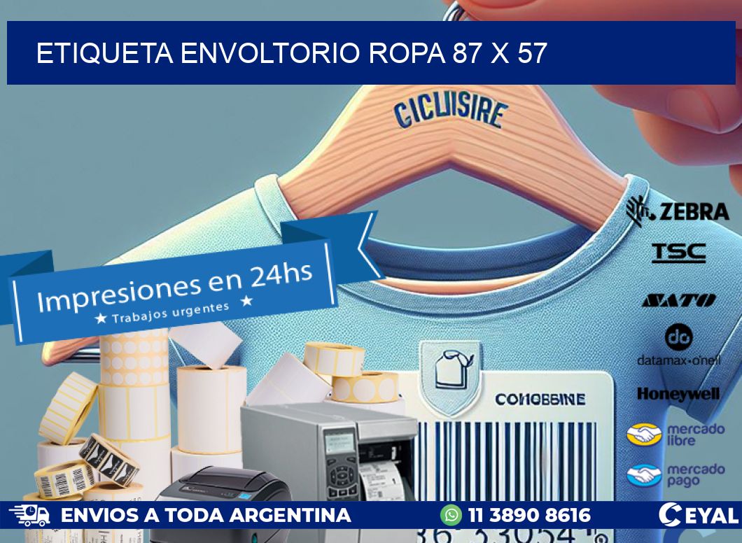 ETIQUETA ENVOLTORIO ROPA 87 x 57