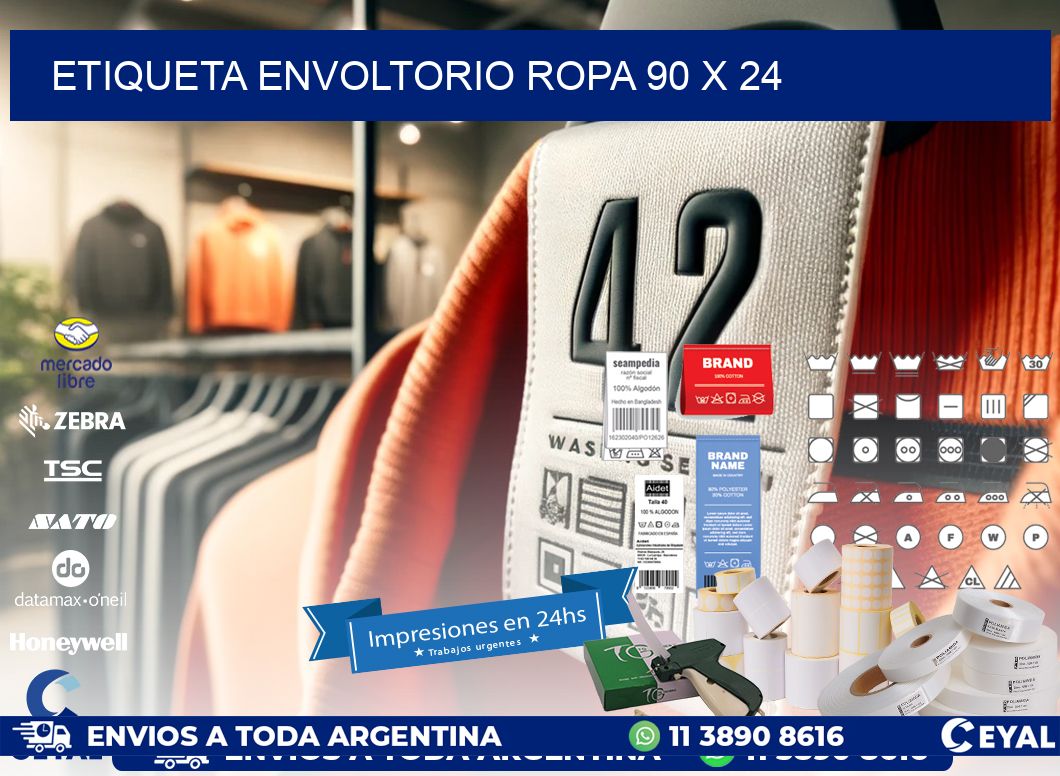 ETIQUETA ENVOLTORIO ROPA 90 x 24