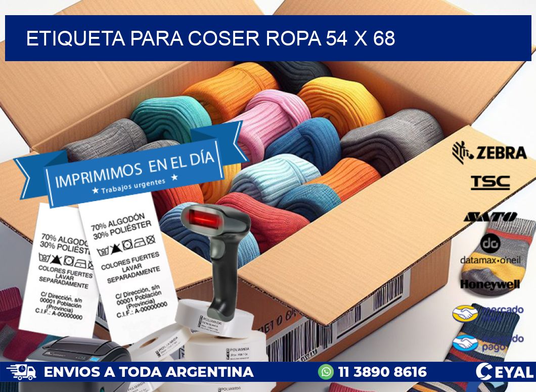 ETIQUETA PARA COSER ROPA 54 x 68