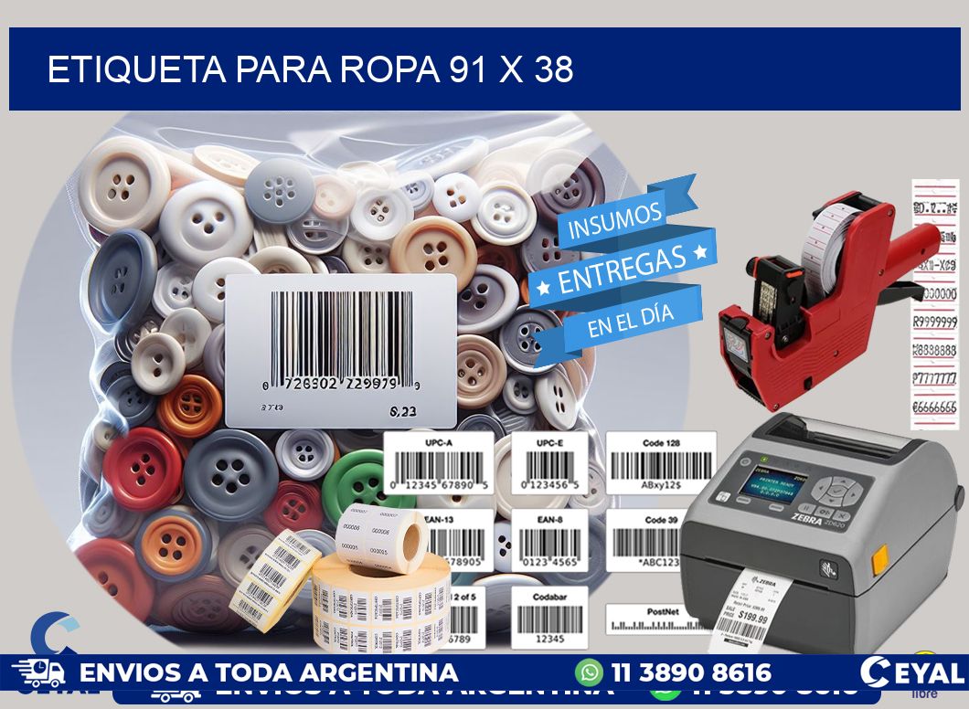 ETIQUETA PARA ROPA 91 x 38