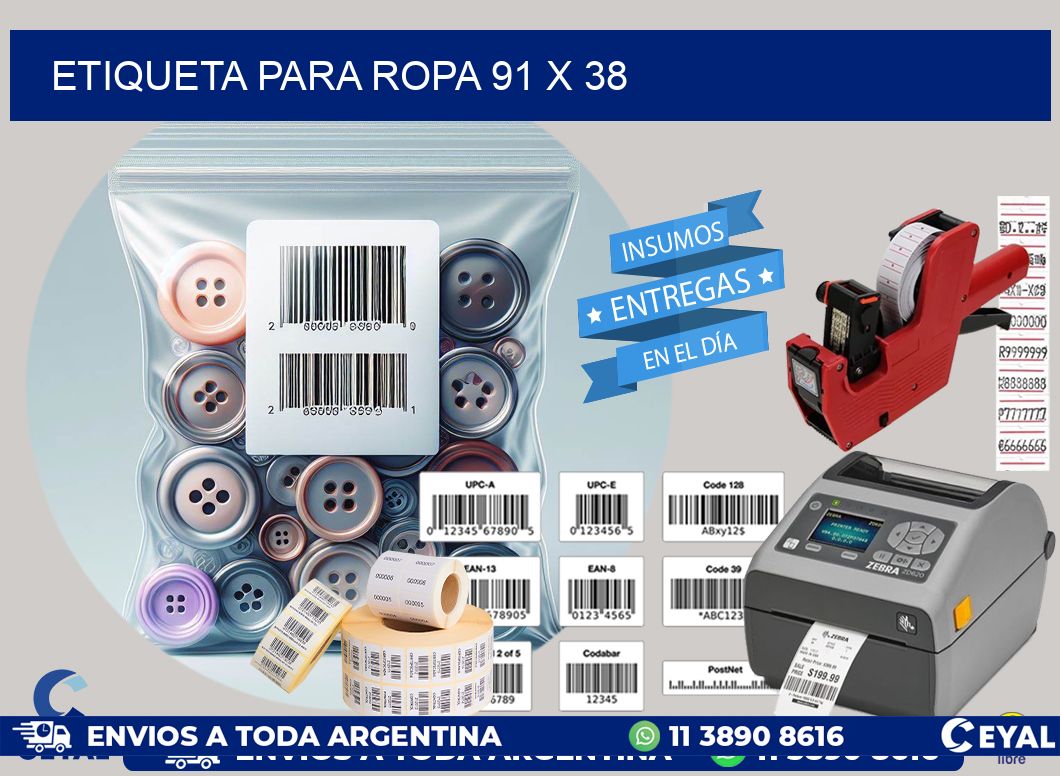 ETIQUETA PARA ROPA 91 x 38
