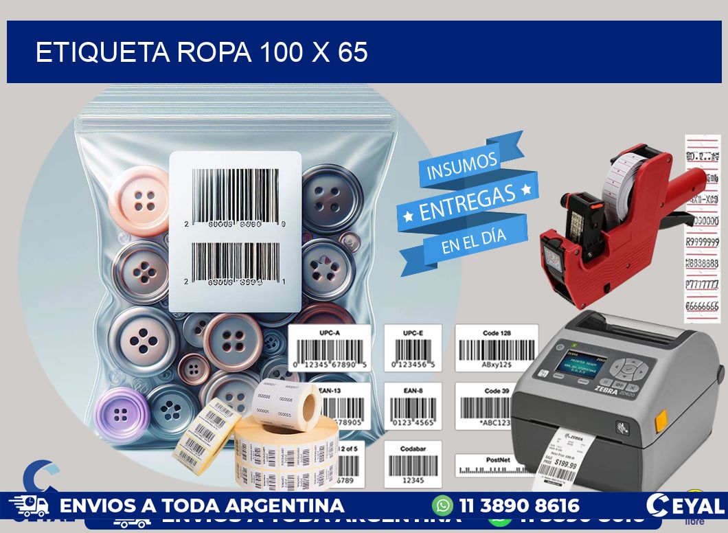 ETIQUETA ROPA 100 x 65