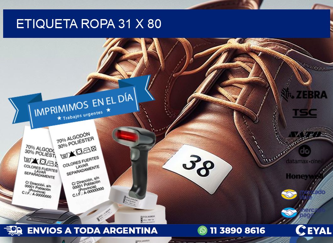 ETIQUETA ROPA 31 x 80