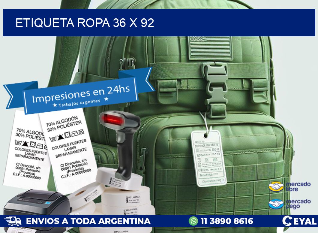 ETIQUETA ROPA 36 x 92