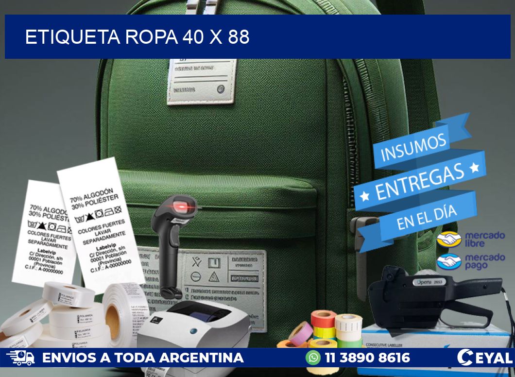 ETIQUETA ROPA 40 x 88