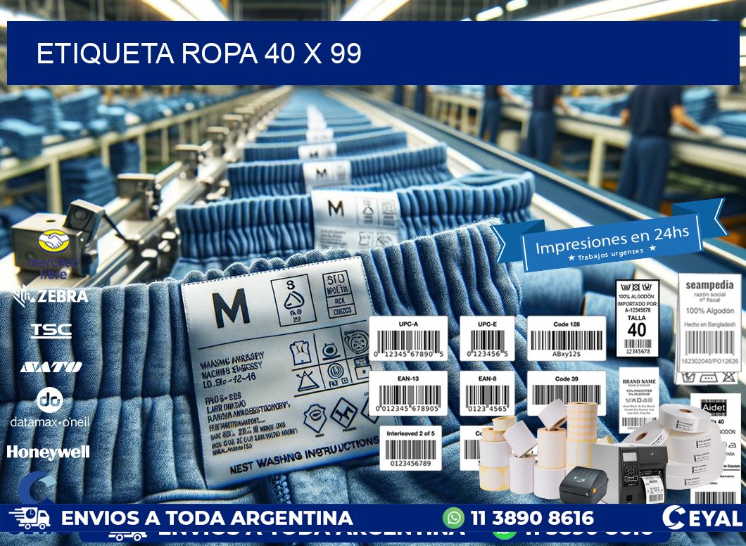 ETIQUETA ROPA 40 x 99