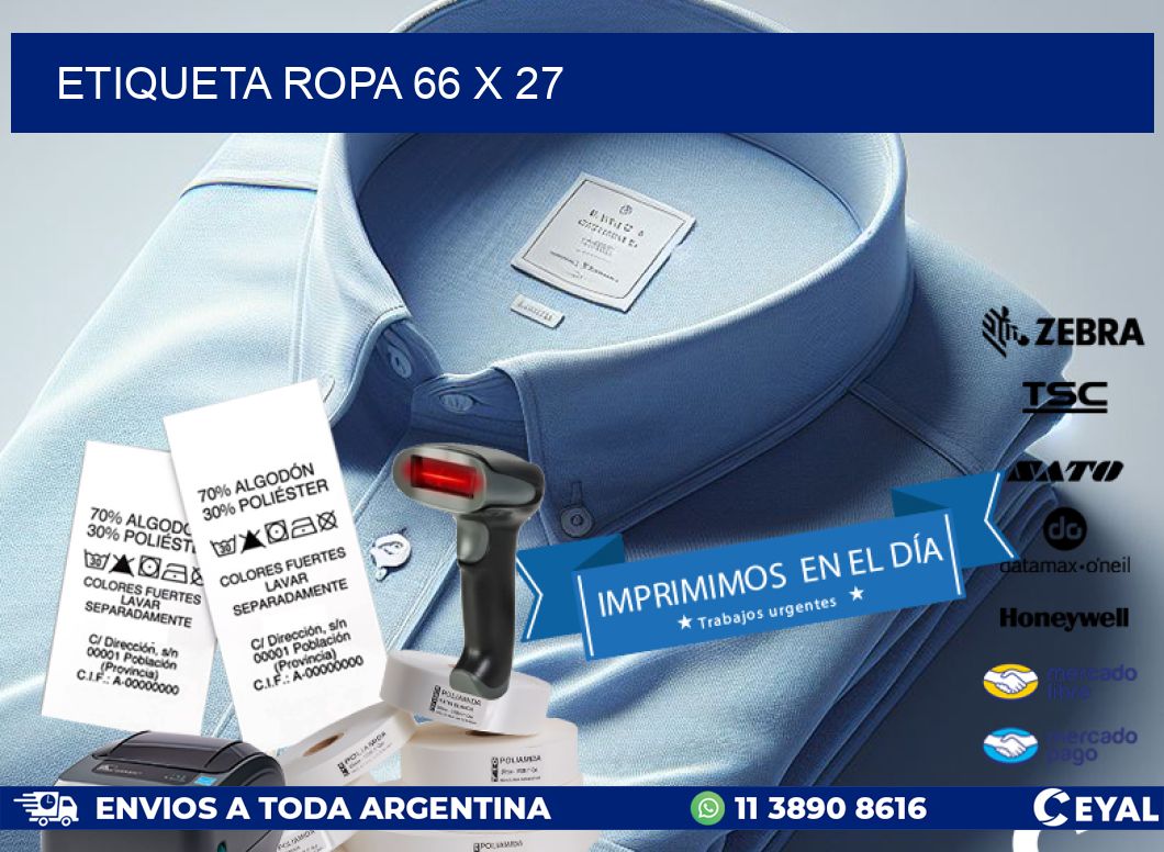 ETIQUETA ROPA 66 x 27