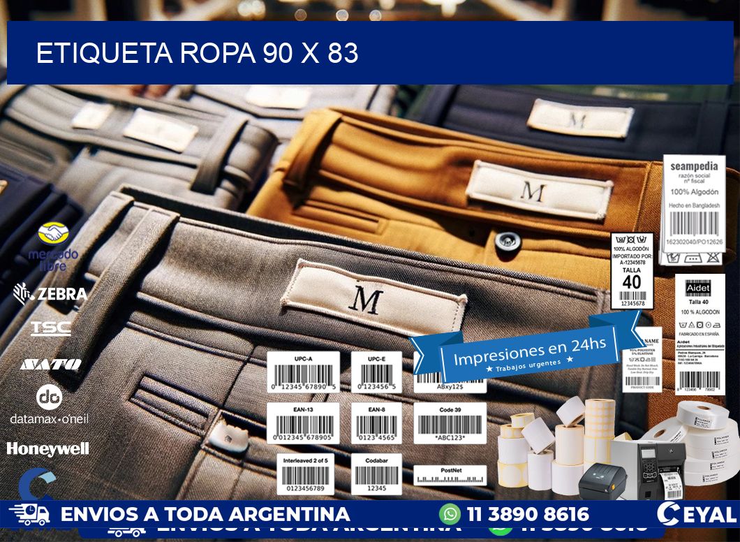 ETIQUETA ROPA 90 x 83