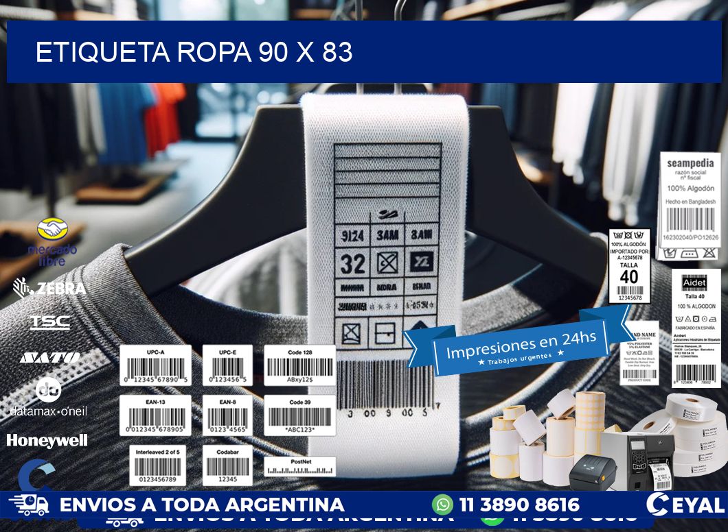 ETIQUETA ROPA 90 x 83