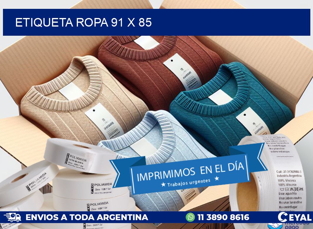 ETIQUETA ROPA 91 x 85