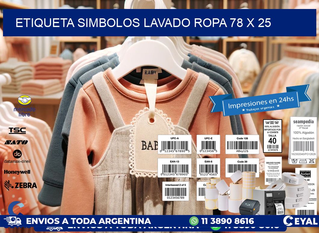 ETIQUETA SIMBOLOS LAVADO ROPA 78 x 25