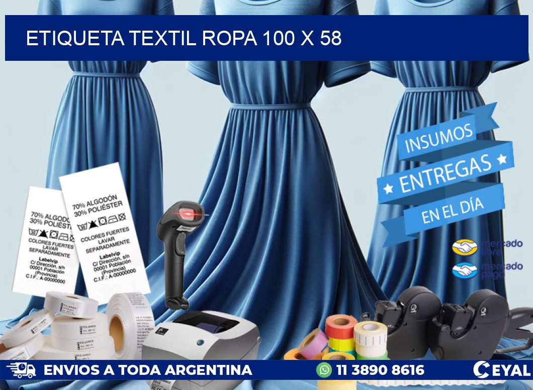 ETIQUETA TEXTIL ROPA 100 x 58