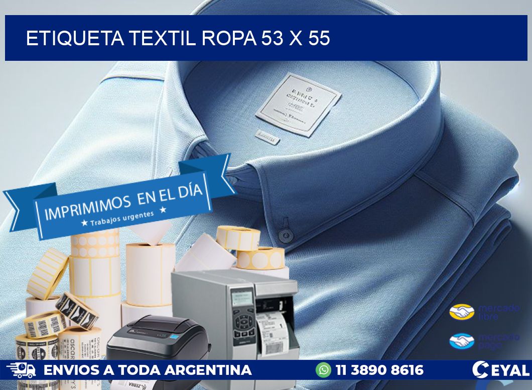 ETIQUETA TEXTIL ROPA 53 x 55