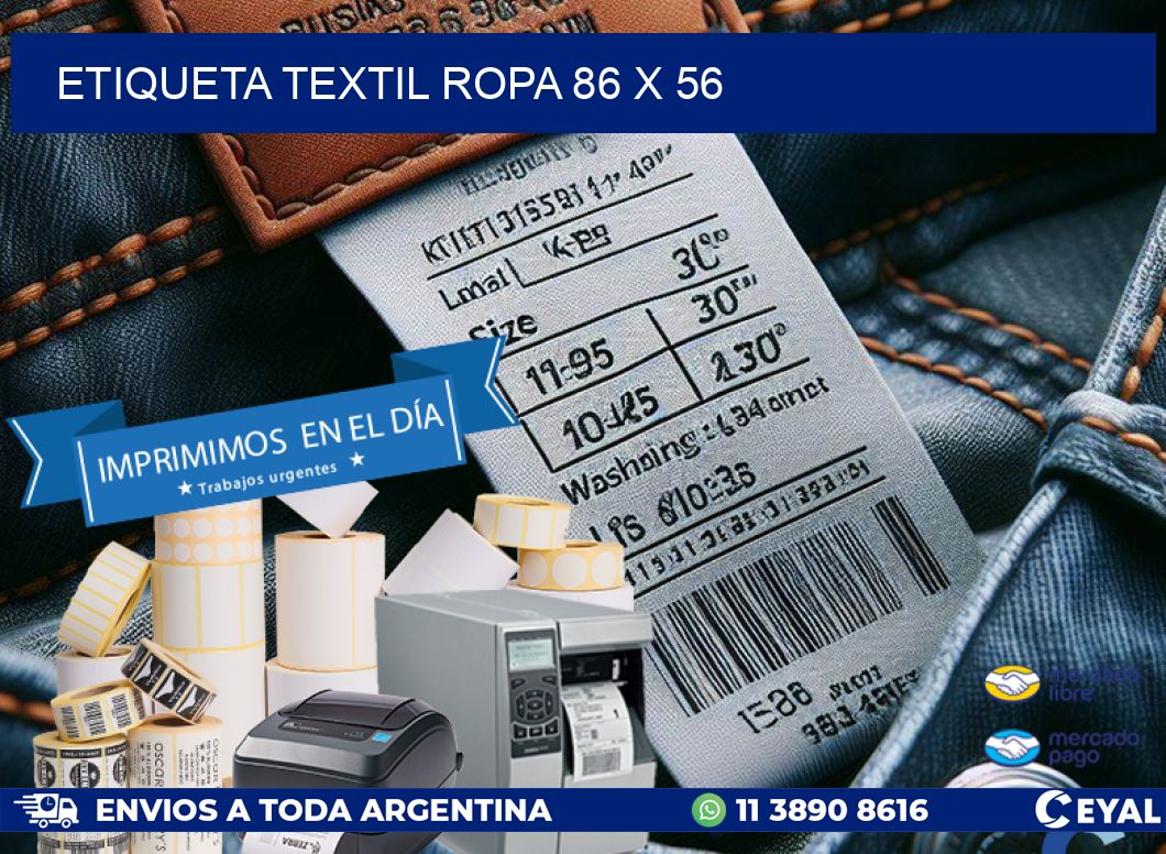 ETIQUETA TEXTIL ROPA 86 x 56