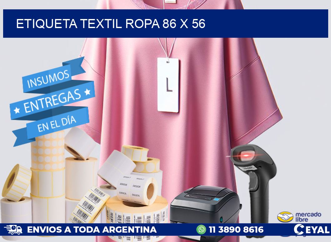 ETIQUETA TEXTIL ROPA 86 x 56