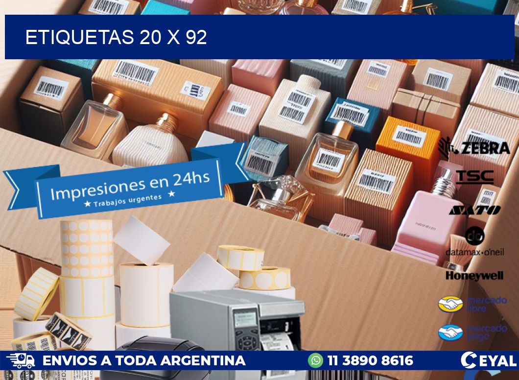 ETIQUETAS 20 x 92