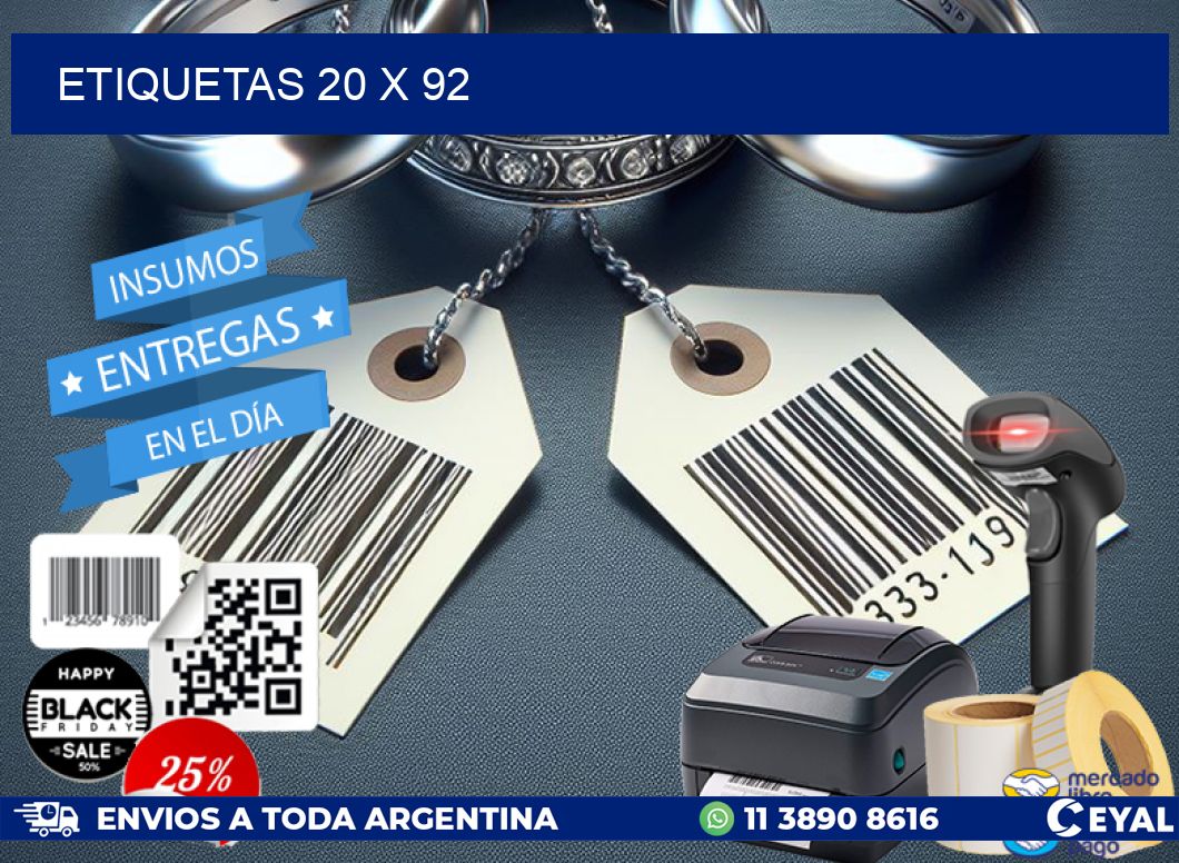 ETIQUETAS 20 x 92