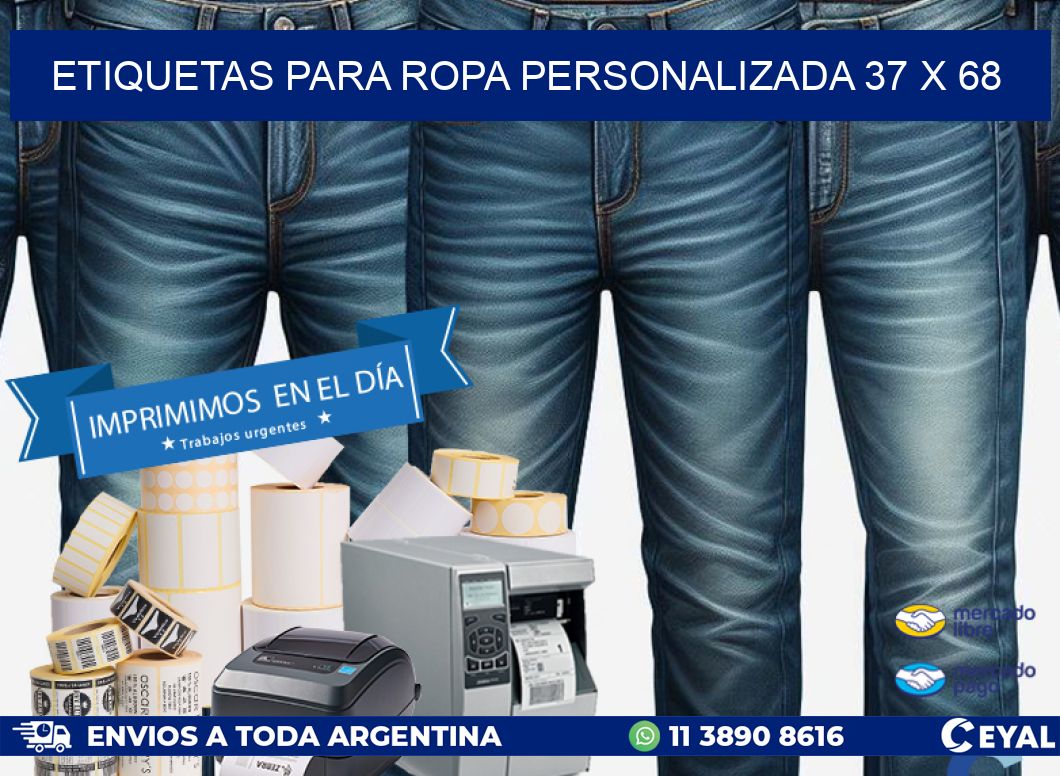 ETIQUETAS PARA ROPA PERSONALIZADA 37 x 68
