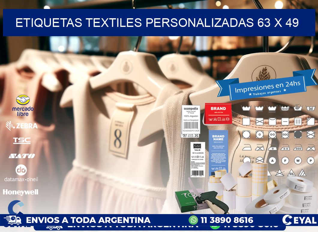 ETIQUETAS TEXTILES PERSONALIZADAS 63 x 49