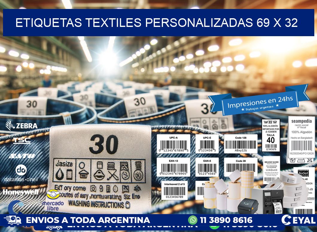 ETIQUETAS TEXTILES PERSONALIZADAS 69 x 32