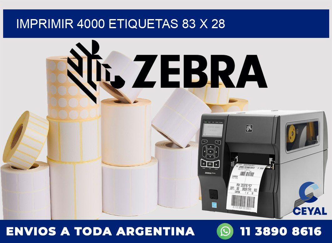IMPRIMIR 4000 ETIQUETAS 83 x 28