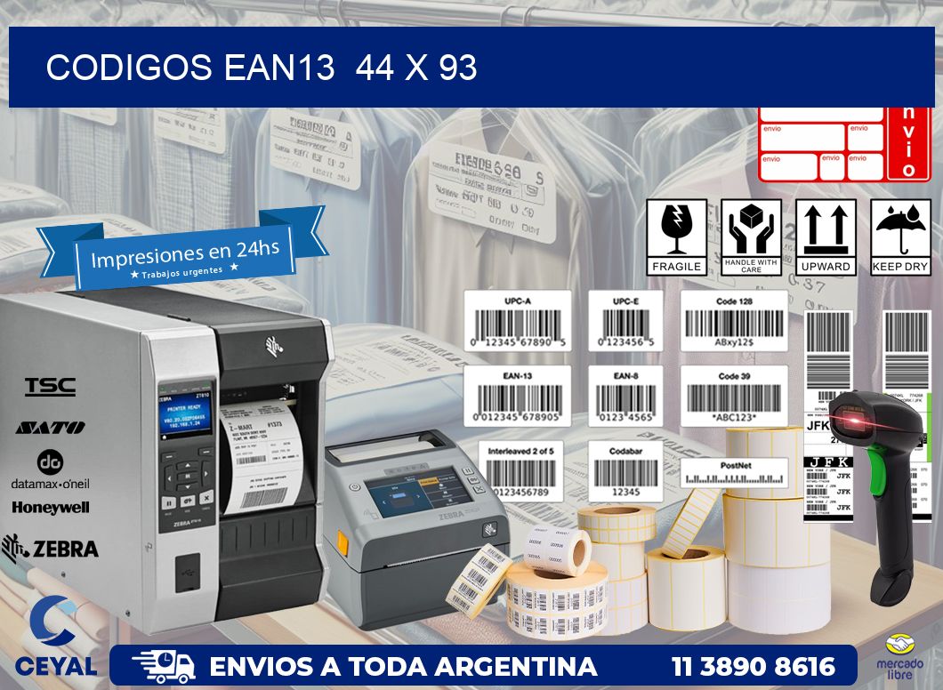 CODIGOS EAN13  44 x 93