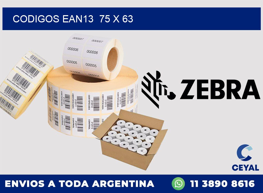 CODIGOS EAN13  75 x 63