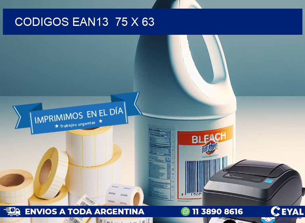 CODIGOS EAN13  75 x 63