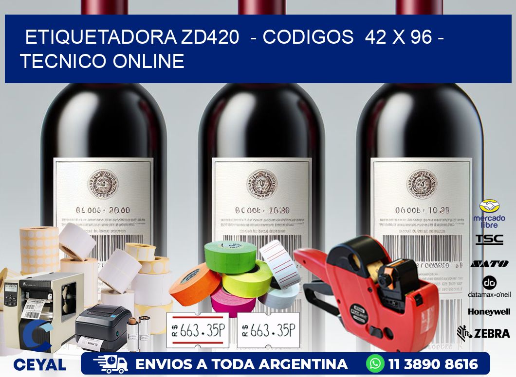 ETIQUETADORA ZD420  - CODIGOS  42 x 96 - TECNICO ONLINE