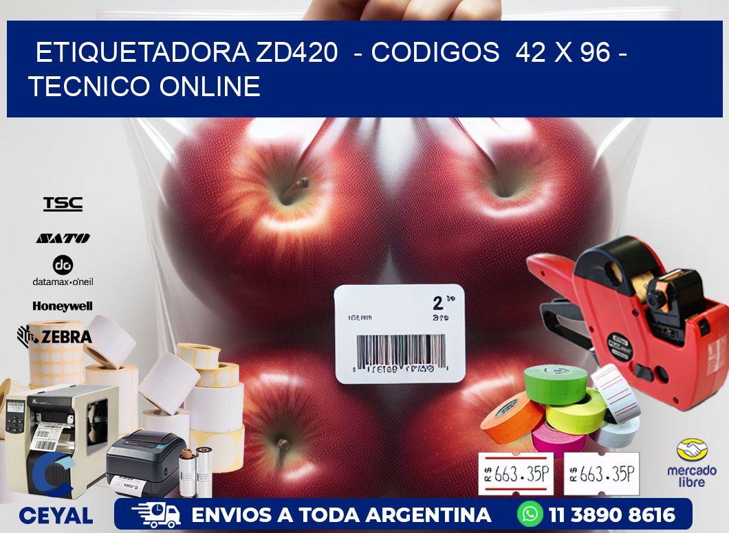 ETIQUETADORA ZD420  - CODIGOS  42 x 96 - TECNICO ONLINE