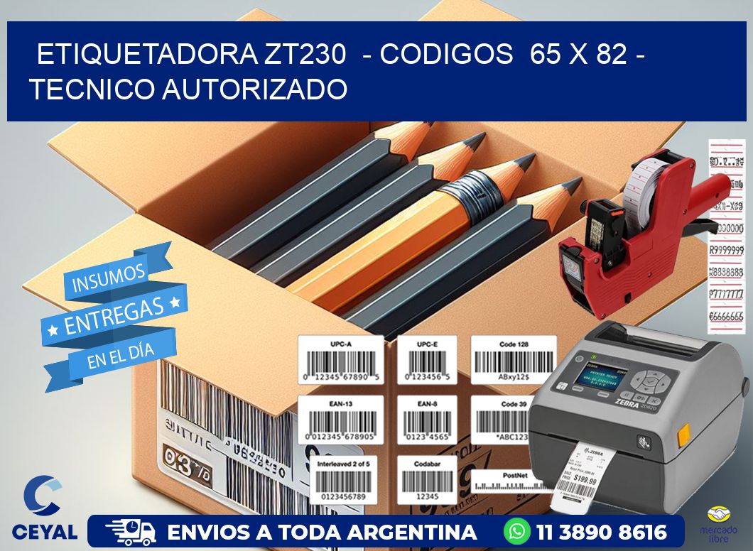 ETIQUETADORA ZT230  - CODIGOS  65 x 82 - TECNICO AUTORIZADO