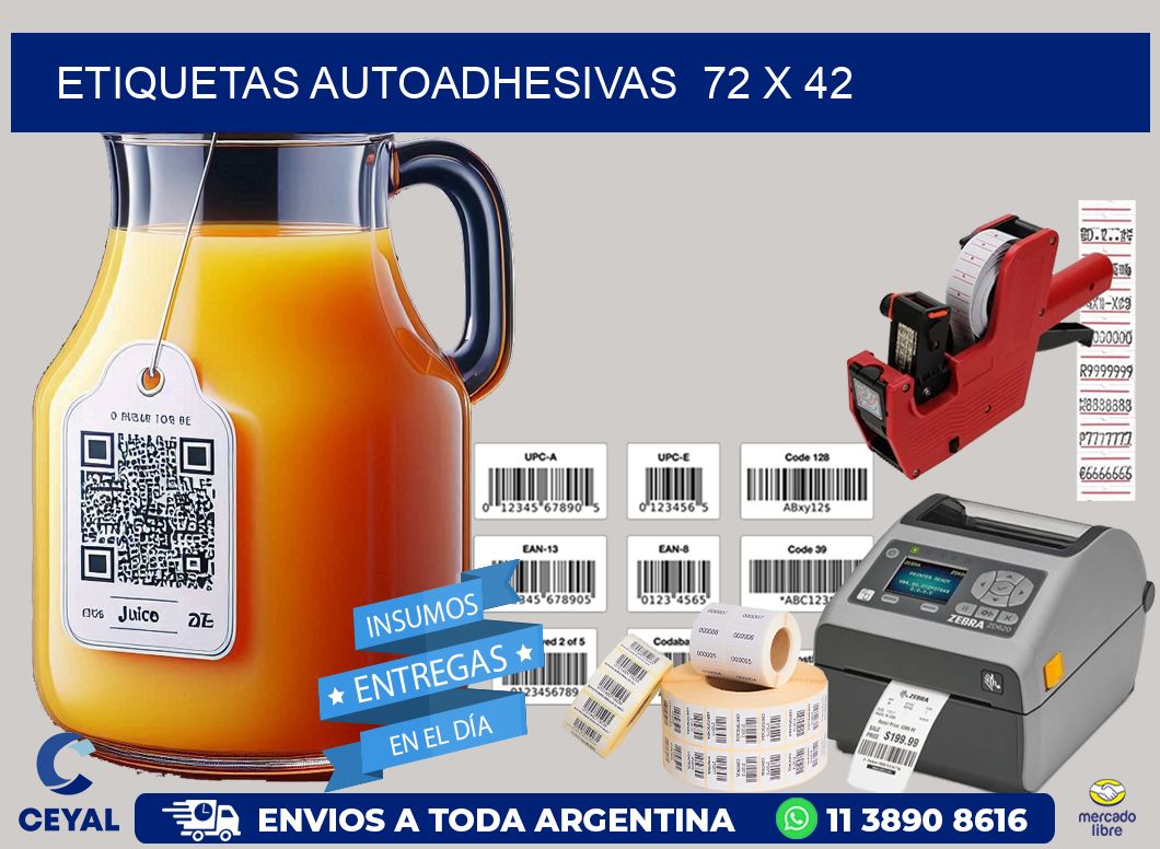 ETIQUETAS AUTOADHESIVAS  72 x 42
