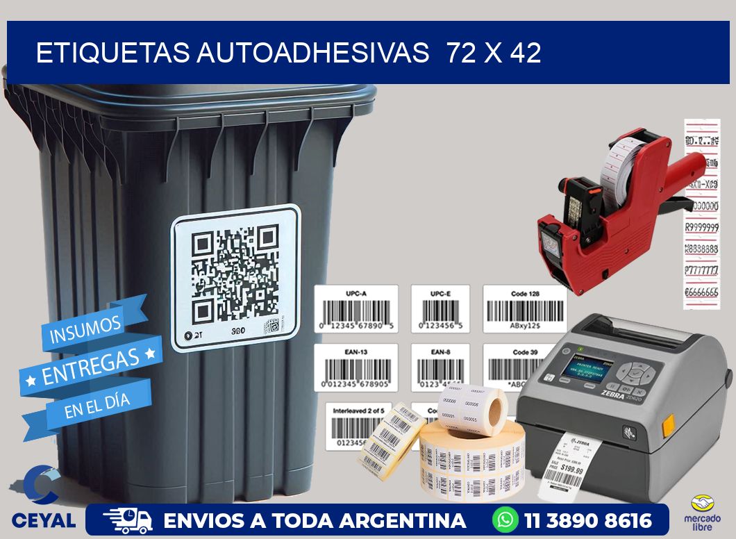 ETIQUETAS AUTOADHESIVAS  72 x 42